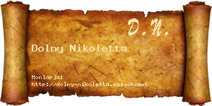 Dolny Nikoletta névjegykártya